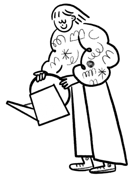 Yanomami-illustration-personnage-entretien-arrosage-lavande